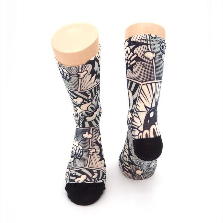 Calcetines AtTheTop Print ComicBlack 02