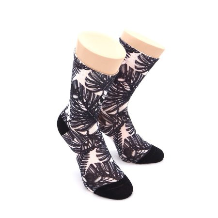 Calcetines AtTheTop Print HojasNegras 01