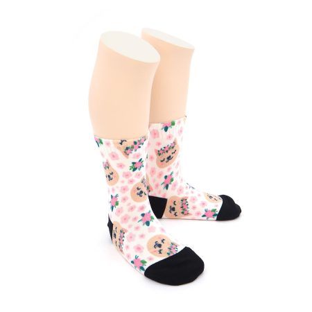 Calcetines Infantiles Valentin Print Gato Rosa 01