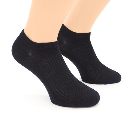 Pack 2 Calcetines Invisible Valentin Algodon organico negro Calado