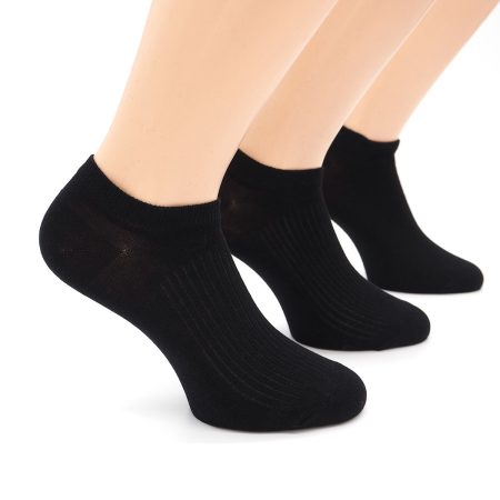 Pack 3 Calcetines Invisible Valentin Algodon peinado negro