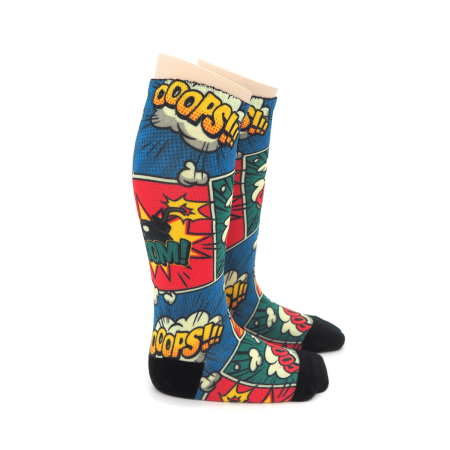 Calcetines Infantiles Valentin Print Comic Color Largo 01