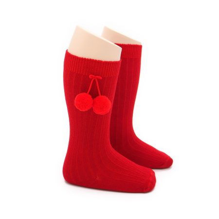 Calcetin Alto Borla Infantil Valentin Fragola 01