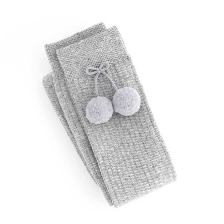 Calcetin Alto Borla Infantil Valentin Gris Aluminio 04