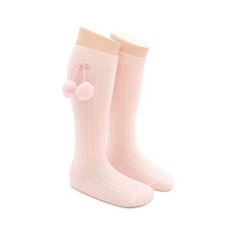 Calcetin Alto Borla Infantil Valentin Rosa