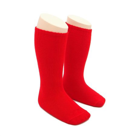 Calcetin Alto Infantil Basic Valentin Rojo 01