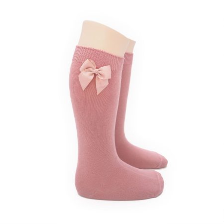 Calcetin Alto Lazo Infantil Valentin Rosa Vintage 01