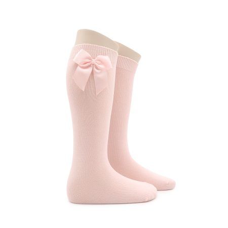 Calcetin Infantil Valentin Liso Rosa Lazo Grande
