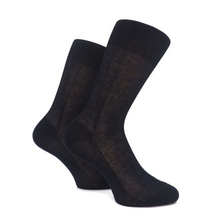 Calcetin Valentin ejecutivo canale hilo escocia negro 01