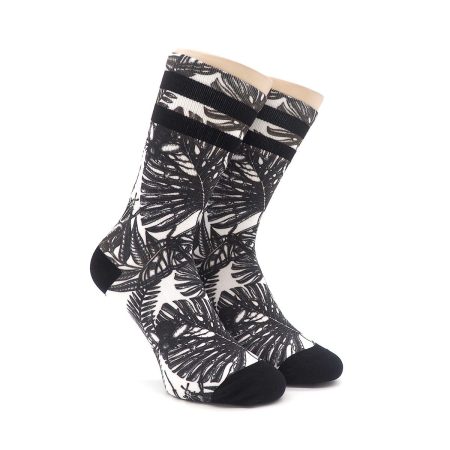 Calcetines AtTheTop Print HojasNegras Deportivo Tecnico SoftAir Rayas 02