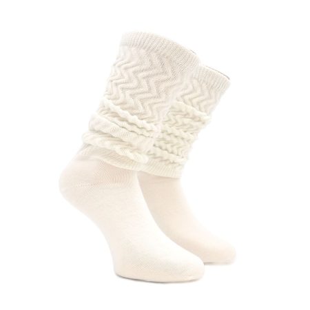 Calcetines Calentadores Trenzados Valentin Color Crudo 01