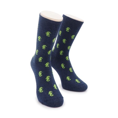 Calcetines Valentin con dibujos caballos de mar para hombre 01