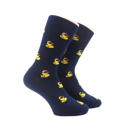 Calcetines Valentin con dibujos de patos azul para hombre 01