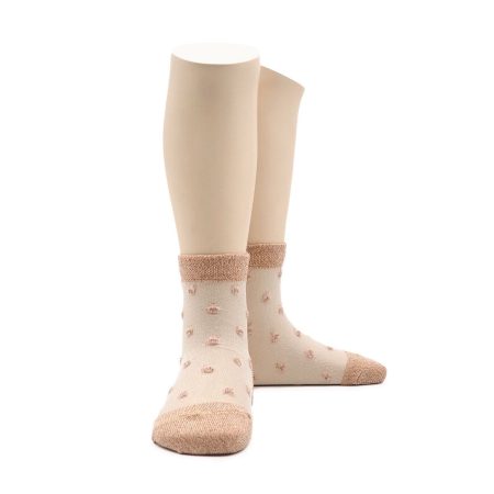 Calcetin Infantil Lurex Cobre 01
