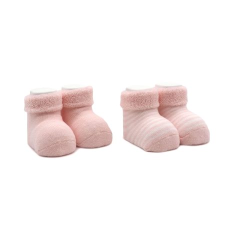 Calcetin Bebe Valantin Rosa Liso Listado 01