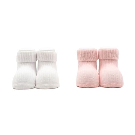 Pack2 calcetin calado bebe Valentin Blanco Rosa 02