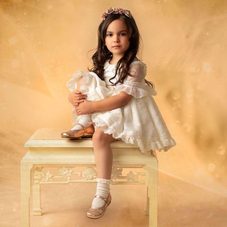 Calcetin infantil Valentin canale puntilla color blanco 06