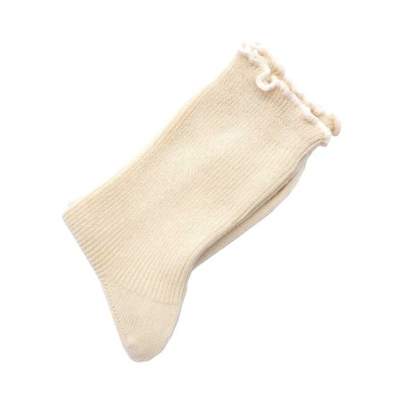Calcetin infantil Valentin fruncido color crudo 02