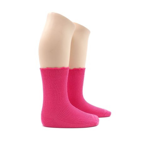 Calcetin infantil Valentin fruncido color fuxia 01