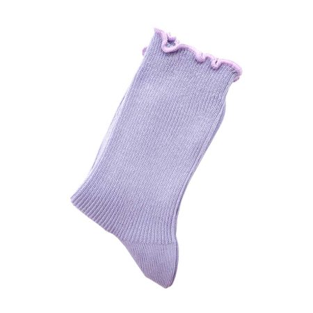 Calcetin infantil Valentin fruncido color lila 02