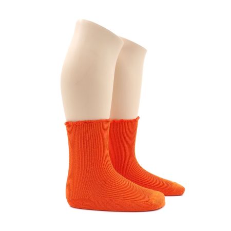 Calcetin infantil Valentin fruncido color naranja 01