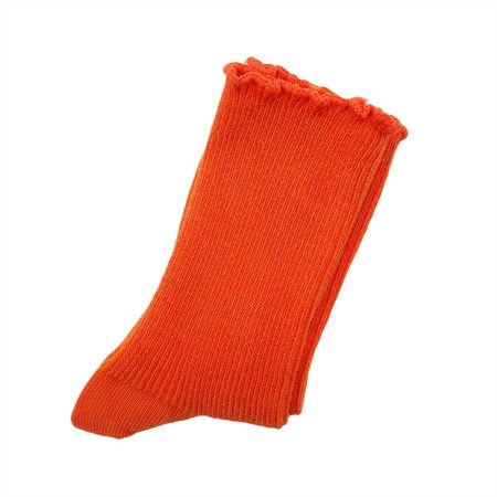 Calcetin infantil Valentin fruncido color naranja02