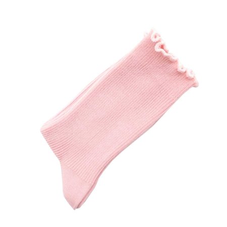 Calcetin infantil Valentin fruncido color rosa 02