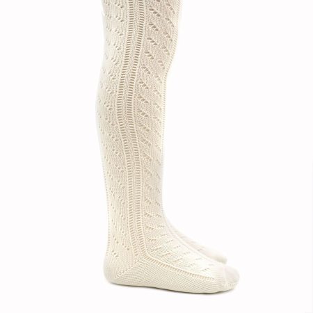 Leotardo calado perle infantil Valentin color blanco 001
