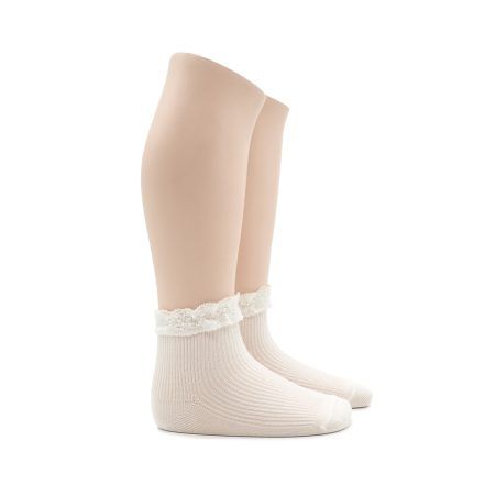 Calcetin Infantil Valentin Canale Puntilla Color Blanco