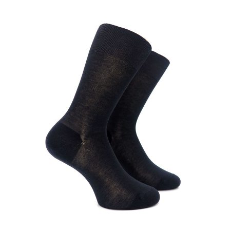 Calcetin Valentin ejecutivo liso hilo escocia negro 01