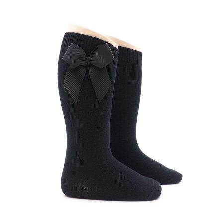 Calcetin Alto Lazo Grande Infantil Valentin Negro 01